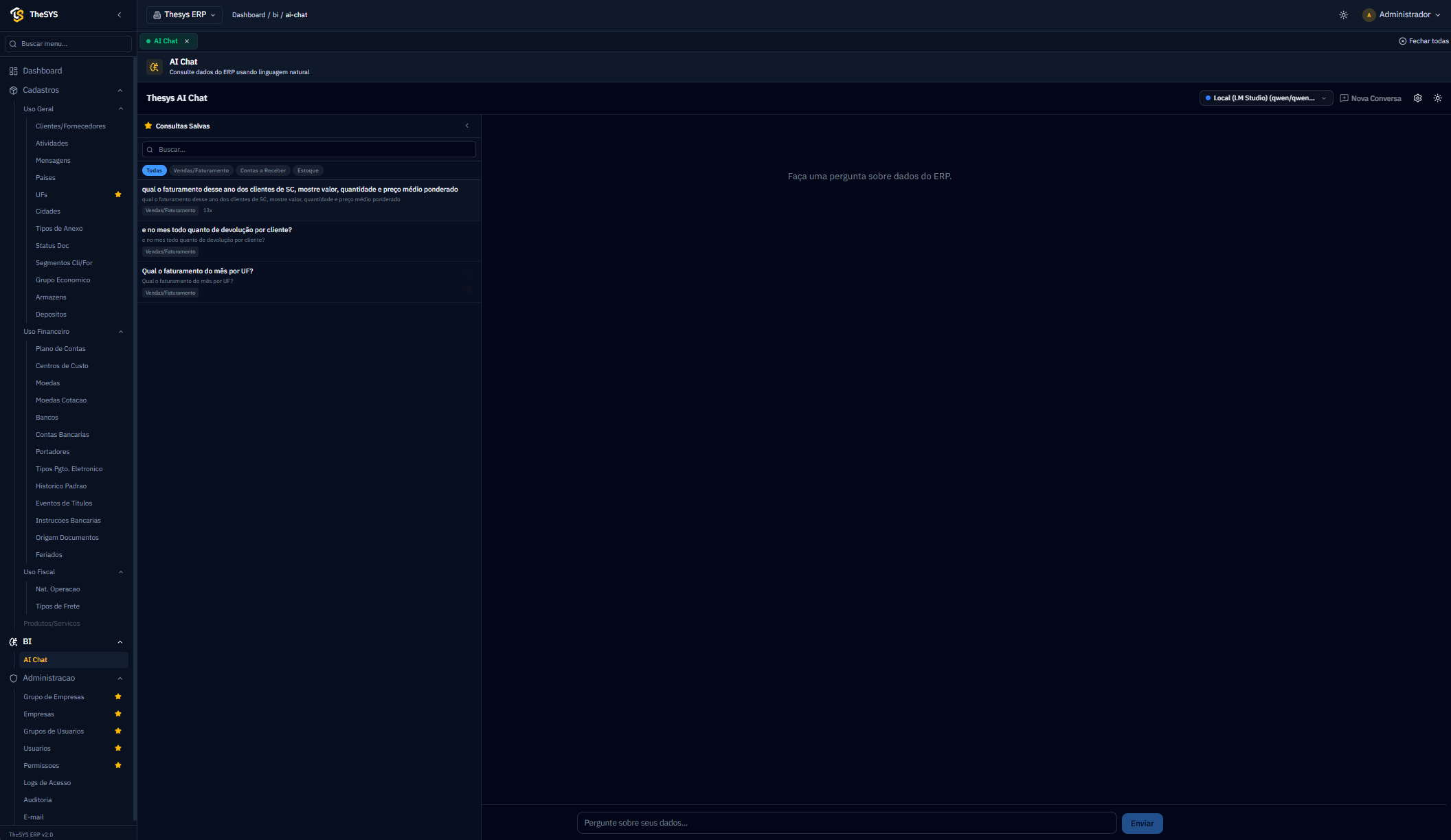 TheSYS ERP v2.0 - Preview do Sistema